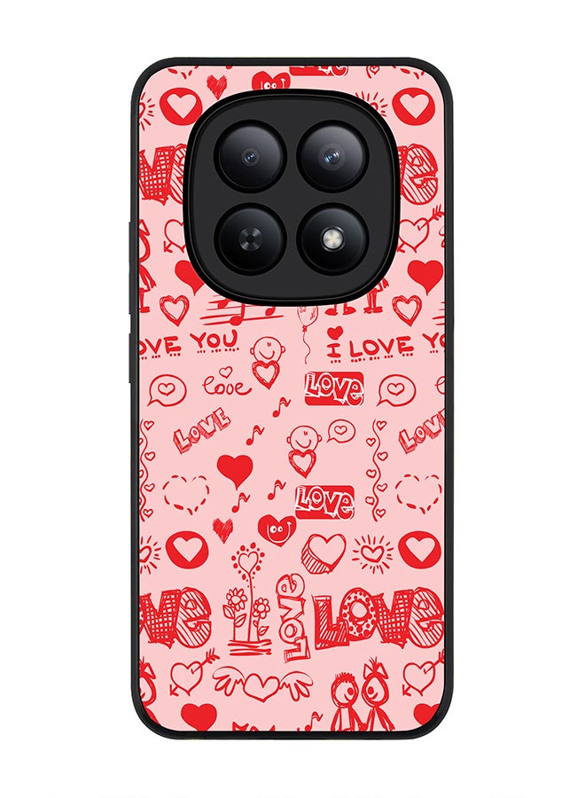For Xiaomi Redmi Note 15 5G / Poco M8 Case,Slim fit Camera Protection, Shockproof Thin Phone cover  - Love Doodle