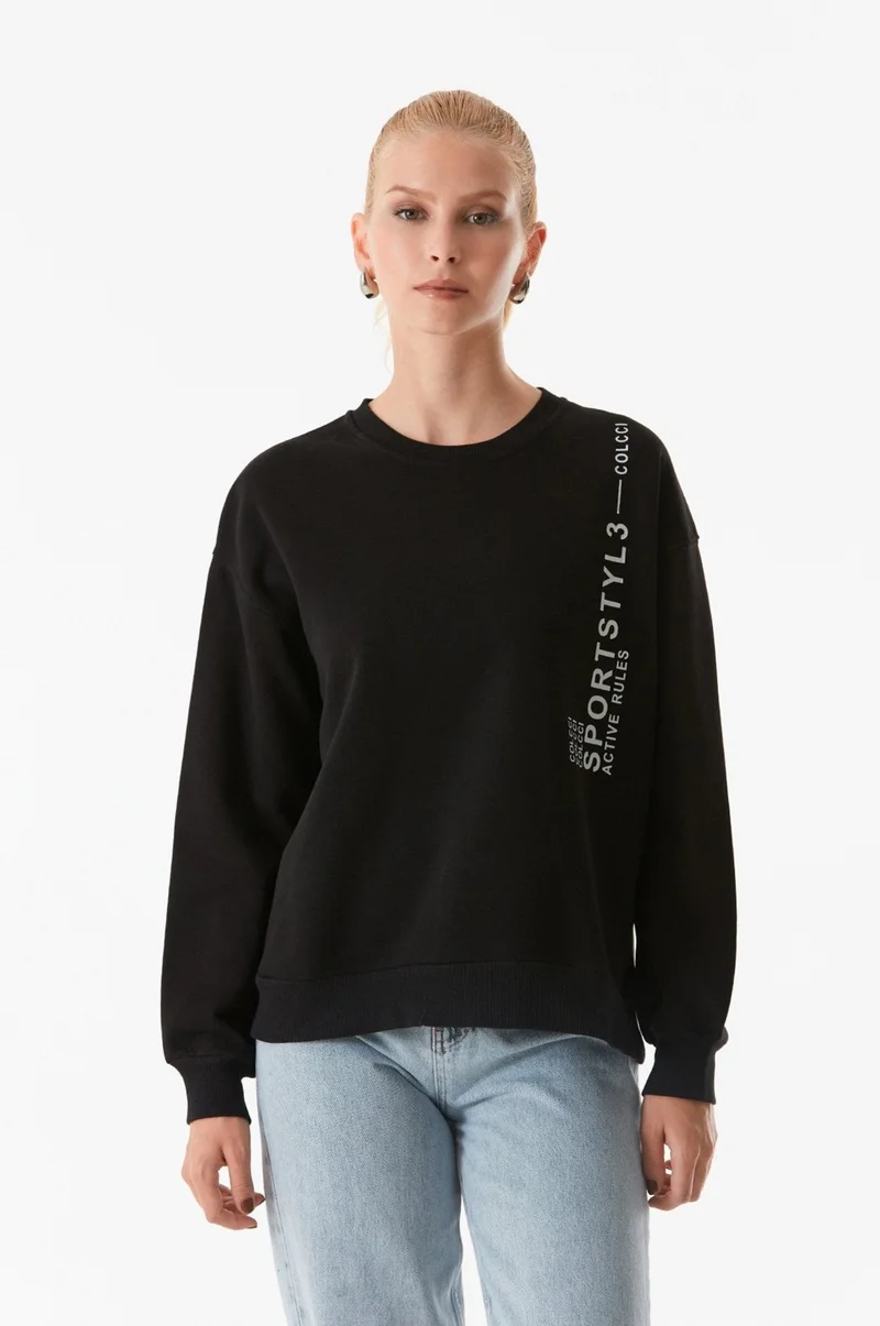 فولامودا Text Printed Crew Neck Sweatshirt