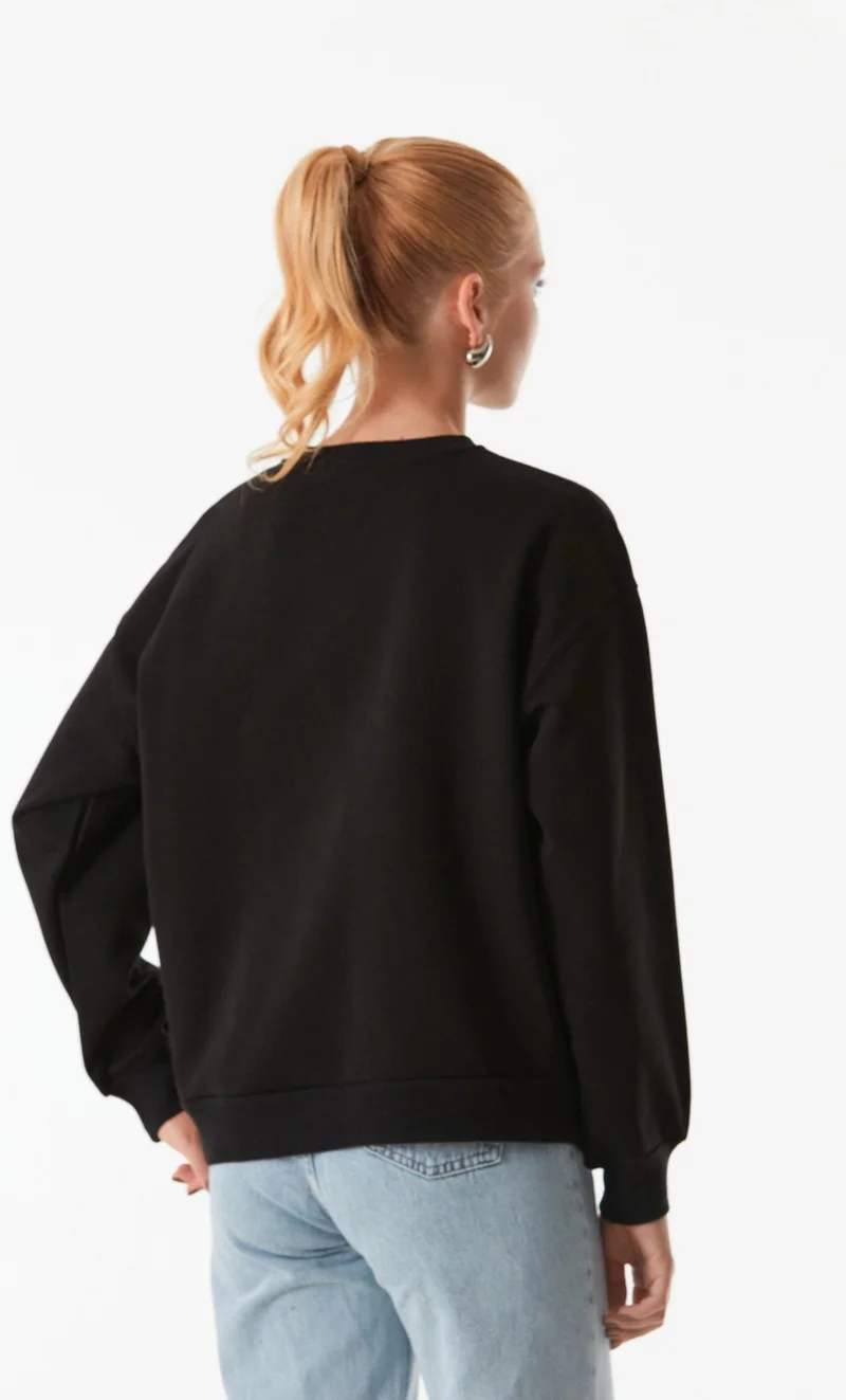 فولامودا Text Printed Crew Neck Sweatshirt