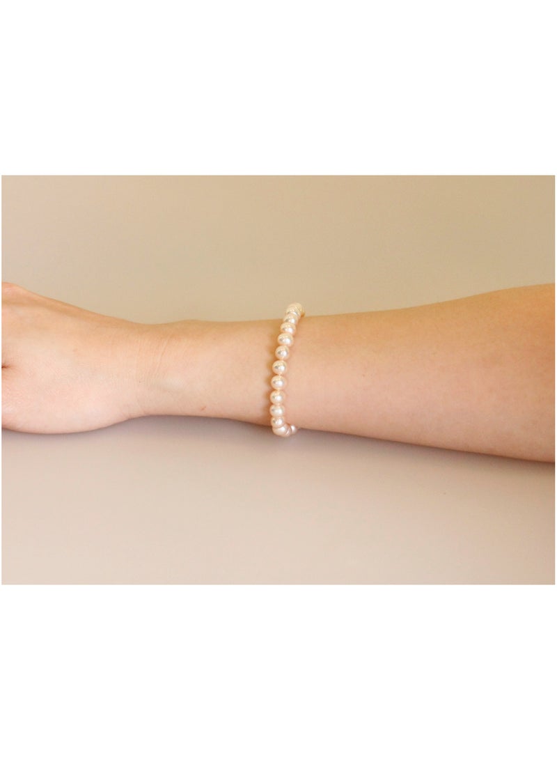 MIKURA Bracelet 1st 19Cms, Freshwater Pearls, A Quality, Natural Mix Color, 6.5-6.0MM, 18KW  - Image 3