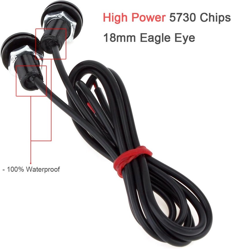 ePathChina Eagle Eye LED Chip Car Fog White Light DRL Bulb 9W 18MM 5730 Reverse Backup Parking Signal 10pcs 6000K - Image 4