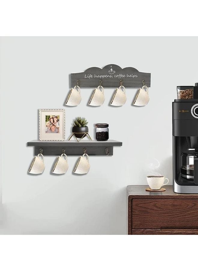 Brown Mug Organizer 2pcs Coffee Cup Holder for Kitchen Office Display - Image 4