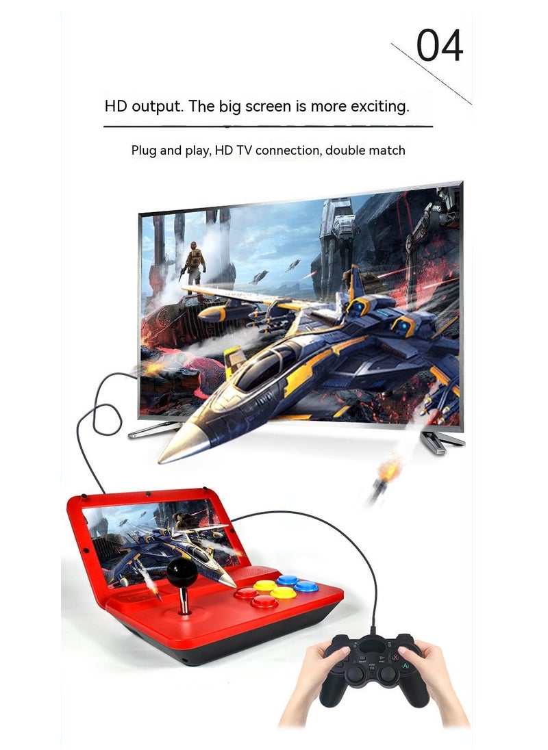 EVEREEN - A13 Retro Game Arcade 10 Inch Hd Large Screen Game Machine Folding Flip Rk3128 Chip Cpu Simulator Detachable Joystick (32G) - Image 1