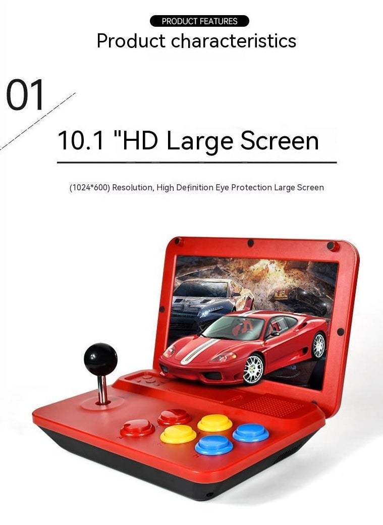 EVEREEN - A13 Retro Game Arcade 10 Inch Hd Large Screen Game Machine Folding Flip Rk3128 Chip Cpu Simulator Detachable Joystick (32G) - Image 1