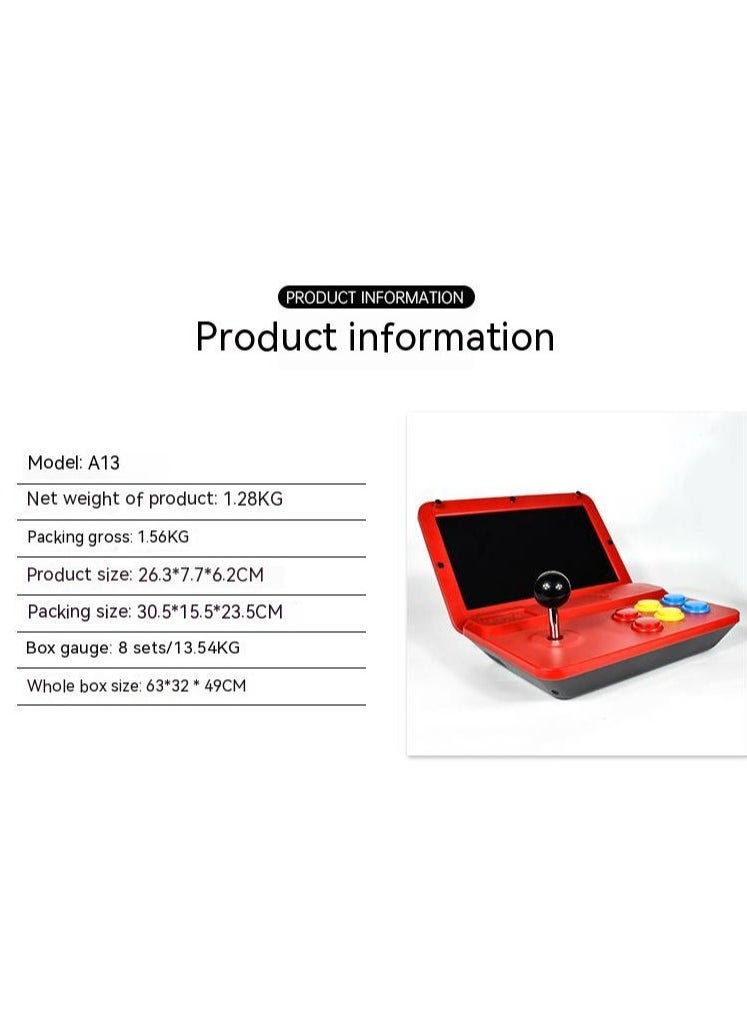EVEREEN - A13 Retro Game Arcade 10 Inch Hd Large Screen Game Machine Folding Flip Rk3128 Chip Cpu Simulator Detachable Joystick (32G) - Image 1