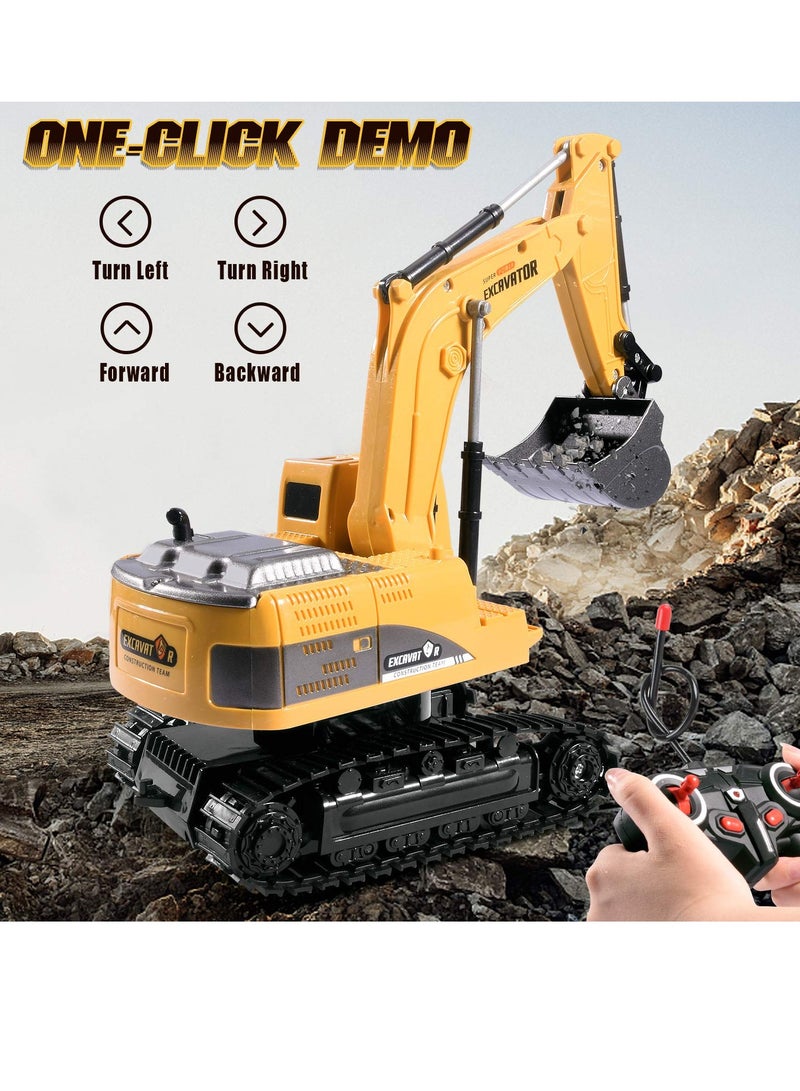 SYOSI Remote Control Construction Excavator Toy, Kids Toy Engineering Digger Truck, Remote Control Rechargable Hydraulic Car RC Charging 1:24 With 6 Channel, Educational Toys for Kids & Children for 3+ - Image 4
