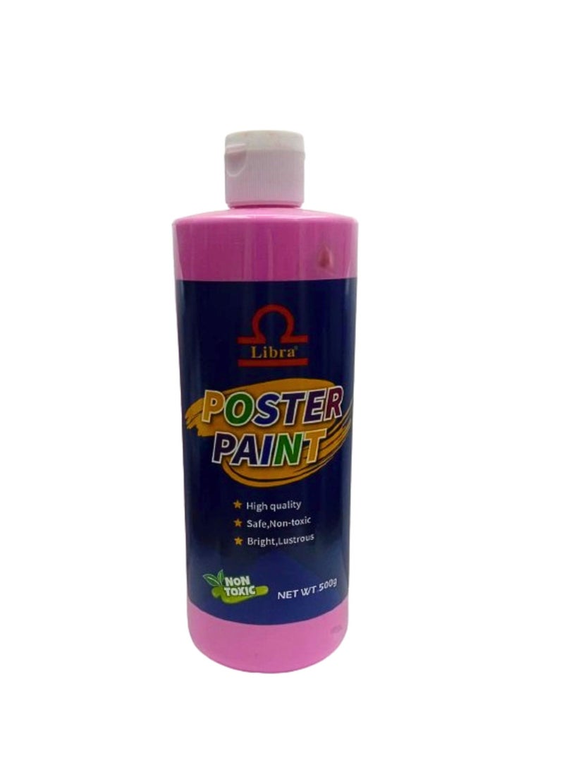 Libra Poster Paint High Quality Safe Non Toxic Bright 500g Pink - Image 1