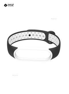 INEIX Soft Silicone Replacement Strap Nike Series For Xiaomi Mi Band 6 - Black/White  - Image 3