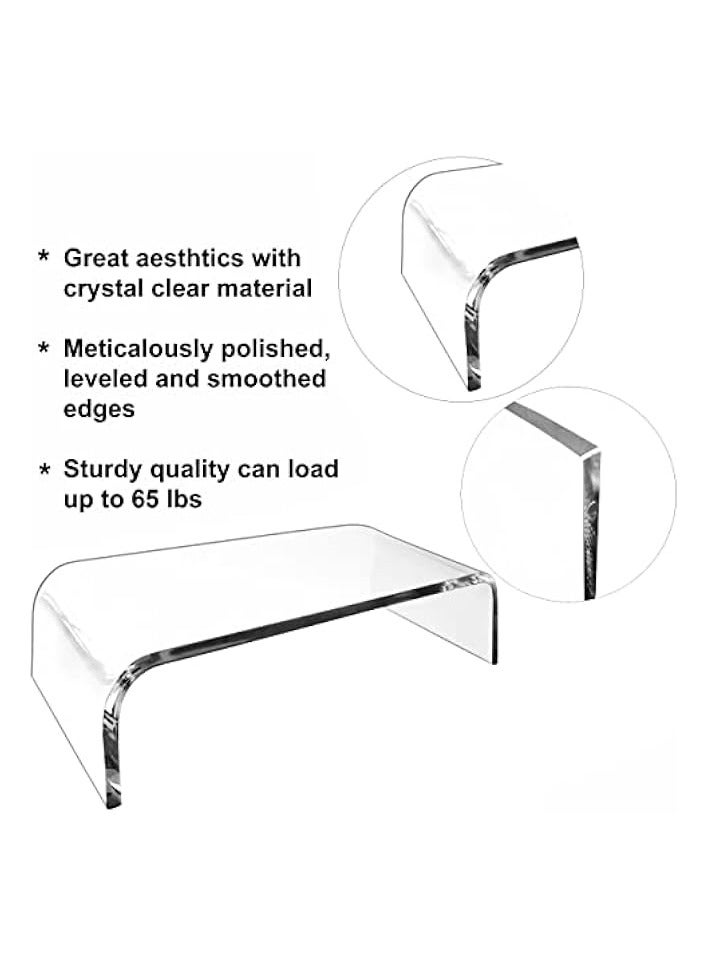 PROMASS Premium Acrylic Clear Monitor Stand Laptop/PC/Multimedia Monitor Riser for Home Office - Image 2