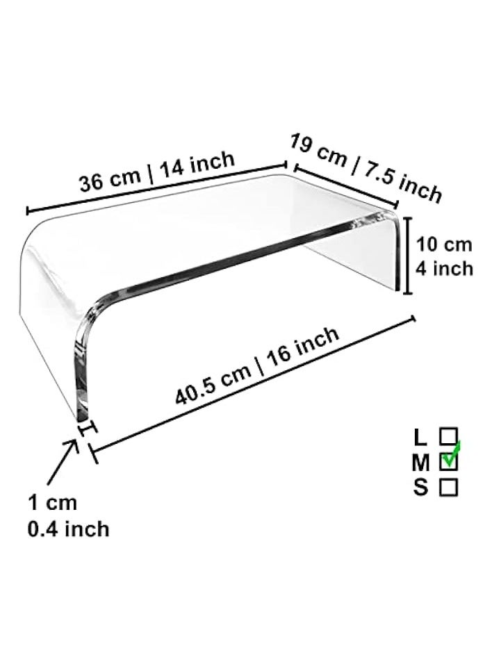 PROMASS Premium Acrylic Clear Monitor Stand Laptop/PC/Multimedia Monitor Riser for Home Office - Image 4