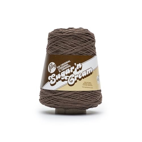 Lily Sugar N Cream Cones Warm Brown Yarn - 1 Pack of 400g/14oz - 100% Cotton - #4 Worsted (Medium) - 674 Yards - Knitting/Crochet - Image 1