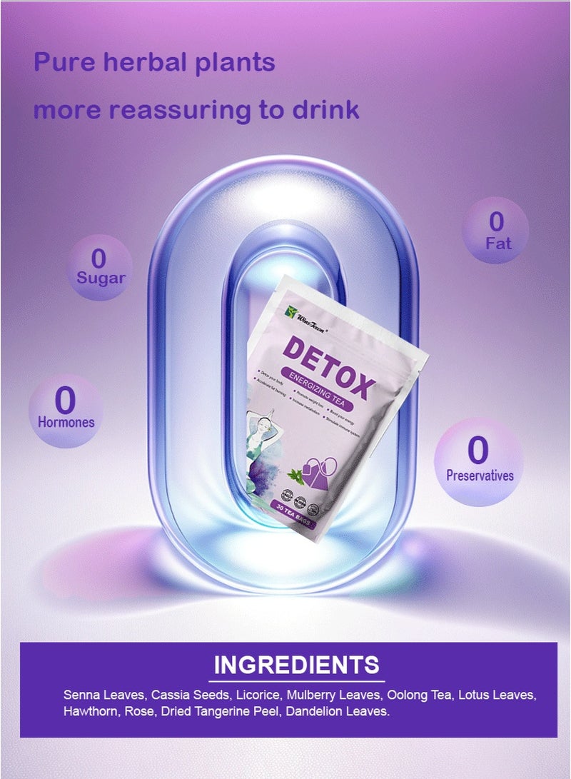 Wins Town 2-PACKS Detox Energizing Tea: Detoxifies, Aids Weight Loss, and Boosts Metabolism 30 bags.*2 - Image 4