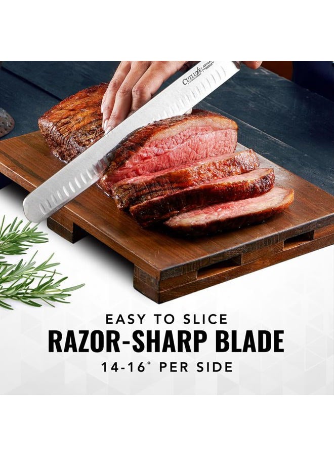 Cutluxe Slicing Carving Knife – 12" Brisket Knife, Meat Cutting and BBQ Knife – Razor Sharp German Steel – Full Tang & Ergonomic Handle Design – Artisan Series - Image 3