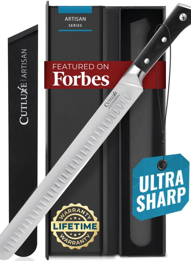 Cutluxe Slicing Carving Knife – 12" Brisket Knife, Meat Cutting and BBQ Knife – Razor Sharp German Steel – Full Tang & Ergonomic Handle Design – Artisan Series - Image 1