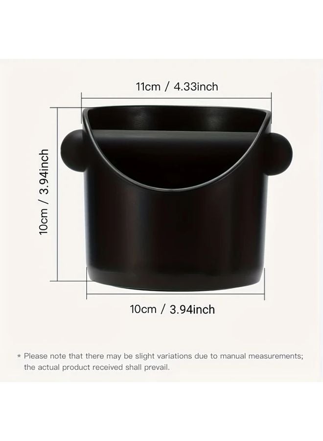 Black Coffee Knock Box Shock Absorbent Anti Slip Espresso Dump Bin Removable Silicone Bar - Image 3
