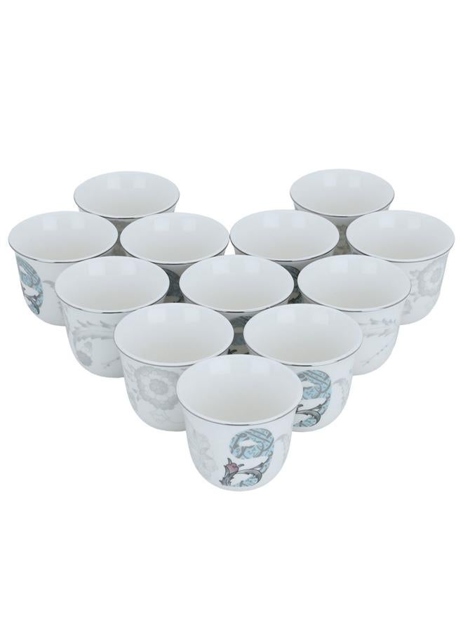 السيف  طقم فناجين قهوة بورسلين 12 قطعة باللون الأبيض - Image 2