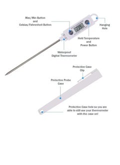 Brannan Instant Read Meat Thermometer Digital Probe Best Waterproof Fast Kitchen Cooking Food Thermometers Food Temperature Probes for Kitchen Outdoor Cooking Baking Water Liquid BBQ Grill Smokers  - Image 3
