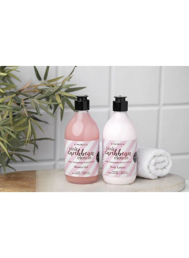 KIMIRICA Pink Caribbean Clouds Shower Gel And Moisturizing Body Lotion Duo ; Gift Set Of 2 ; 100% Vegan Paraben And Sls Free (Pink Caribbean Clouds 300Ml) - Image 3