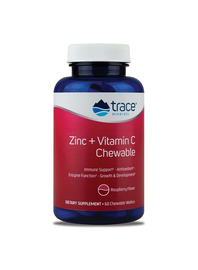Trace Minerals Research Raspberry Chewable Zinc 60 Count, 60 CT - Image 1