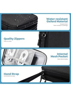 Procases Electronics Organizer Travel Case Portable Tech Cable Organizer Bag Charger Organizer Case Pouch For Travel Accessories Electronics Power Bank Wire Black  - Image 2