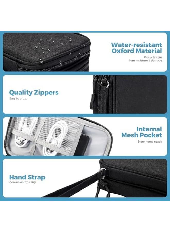 Procases Electronics Organizer Travel Case Portable Tech Cable Organizer Bag Charger Organizer Case Pouch For Travel Accessories Electronics Power Bank Wire Black - Image 2