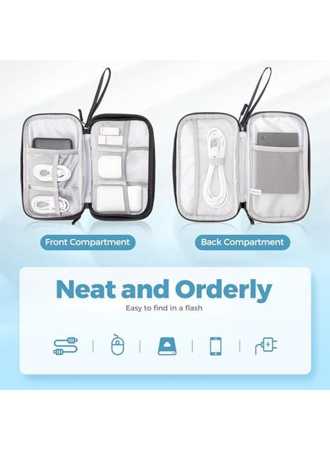 Procases Electronics Organizer Travel Case Portable Tech Cable Organizer Bag Charger Organizer Case Pouch For Travel Accessories Electronics Power Bank Wire Black - Image 1