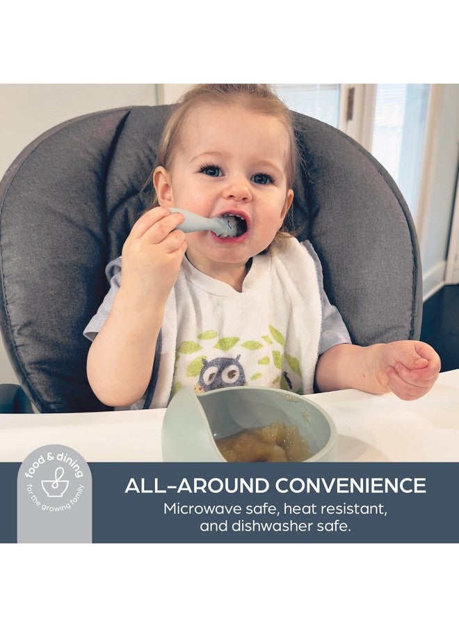 Dreambaby Scoop Mash and Twist Silicone Baby Spoon Set - 3 Stage Toddler Utensils for Baby Led Weaning - Soft Chew Training Spoons, Seafoam - Image 4