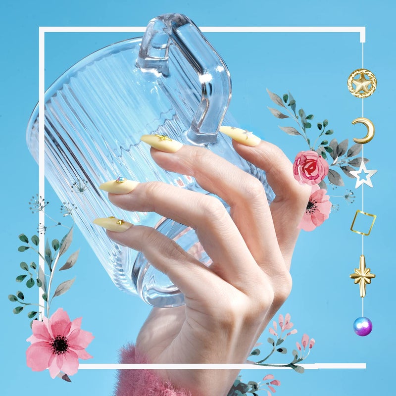TsMADDTs 720 pcs Coffin Press On Nails, TsMADDTs 24 Colors Acrylic Medium Short Ballerina False Nails Tips with Glue, File, Tabs, Stickers and Tweezer for Art DIY - Image 5