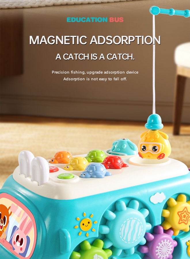 Baby Musical Toys Building Blocks Bus Toy with Sound  Light, with Xylophone/Hammering/Fishing Game  Windmill  Gear Rotation etc Sensory Learning, Educational Musical Learning Instruments Toy Gift fo - Image 4