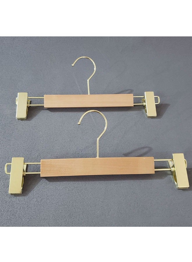 KLNAMAEAAN Pack of 5 Non-Slip Seamless Multi-Function Belt Clip Solid Wood Imitation Gold Hook Hanger  - Image 3