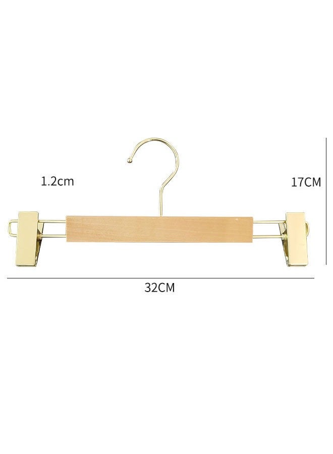 KLNAMAEAAN Pack of 5 Non-Slip Seamless Multi-Function Belt Clip Solid Wood Imitation Gold Hook Hanger  - Image 2