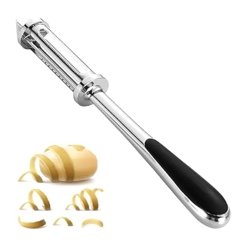 SUPRO Peeler for Vegetables and Fruits Kitchen Tools 3 in 1 Multifunctional Kitchen use Vegetables Julienne Peeler for Salad Preparation, Durable Vegetable Tools Stainless Steel (Silver/Black) - Image 1