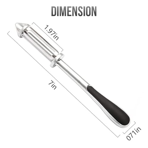 SUPRO Peeler for Vegetables and Fruits Kitchen Tools 3 in 1 Multifunctional Kitchen use Vegetables Julienne Peeler for Salad Preparation, Durable Vegetable Tools Stainless Steel (Silver/Black) - Image 5