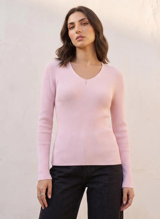Splash FAV V NECK RIB TRICOT SWEATER