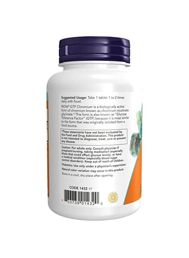 now Supplements, GTF (Glucose Tolerance Factor) Chromium 200 mcg, Insulin Co-Factor*, 250 Tablets - Image 3