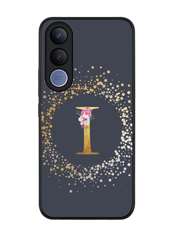 Stylizedd For vivo V70 FE Case,Slim fit Camera Protection, Shockproof Thin Phone cover  - Custom Monogram Floral - I  (Grey ) - Image 1