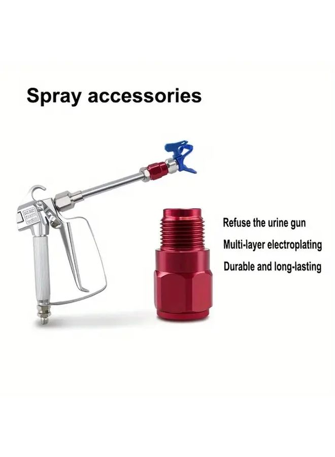 Spray Gun Extension Adaptor With One Way Check Valve Set B Anti Drip Spring Loaded Steel Ball Multi Layer Electroplating Long Lasting Spray Accessory For Airbrushing And Painting Durable Construction Spray Gun Accessories - Image 1