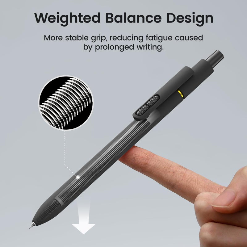 JIMMIDDA 16Pcs Black Gel Pens - 0.7mm Medium Point Black Ink Pens | Smooth Writing - Quick Drying Retractable Pen for Men Women (Black - 16Pcs) - Image 5