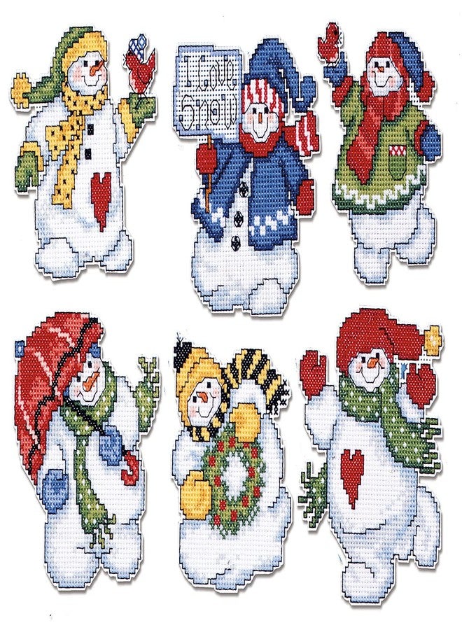 Design Works Crafts, 3-1/2"-4" Each Cross Stitch Ornament Kit, I Love Snow (Set of 6)
