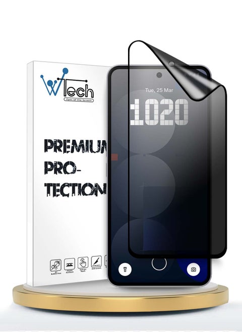 Nothing Phone (3a) 5G / 3a Pro 2025 Premium Nano Ceramic Privacy Full Glue Full Cover Matte Flexible Screen Protector (MSCNMP) - Clear/Black