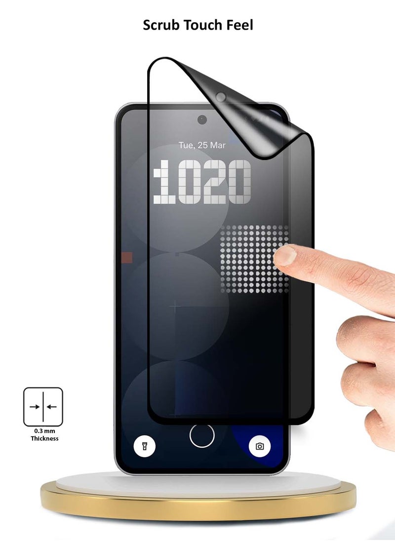 Nothing Phone (3a) 5G / 3a Pro 2025 Premium Nano Ceramic Privacy Full Glue Full Cover Matte Flexible Screen Protector (MSCNMP) - Clear/Black