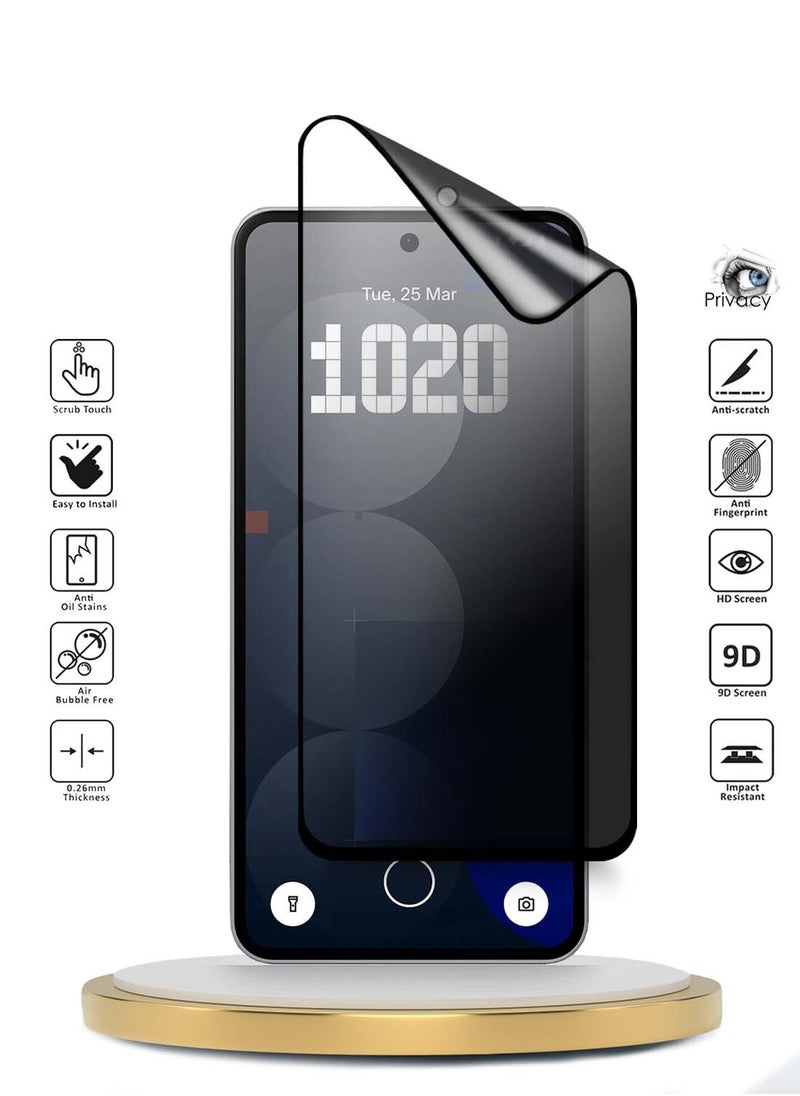 Nothing Phone (3a) 5G / 3a Pro 2025 Premium Nano Ceramic Privacy Full Glue Full Cover Matte Flexible Screen Protector (MSCNMP) - Clear/Black