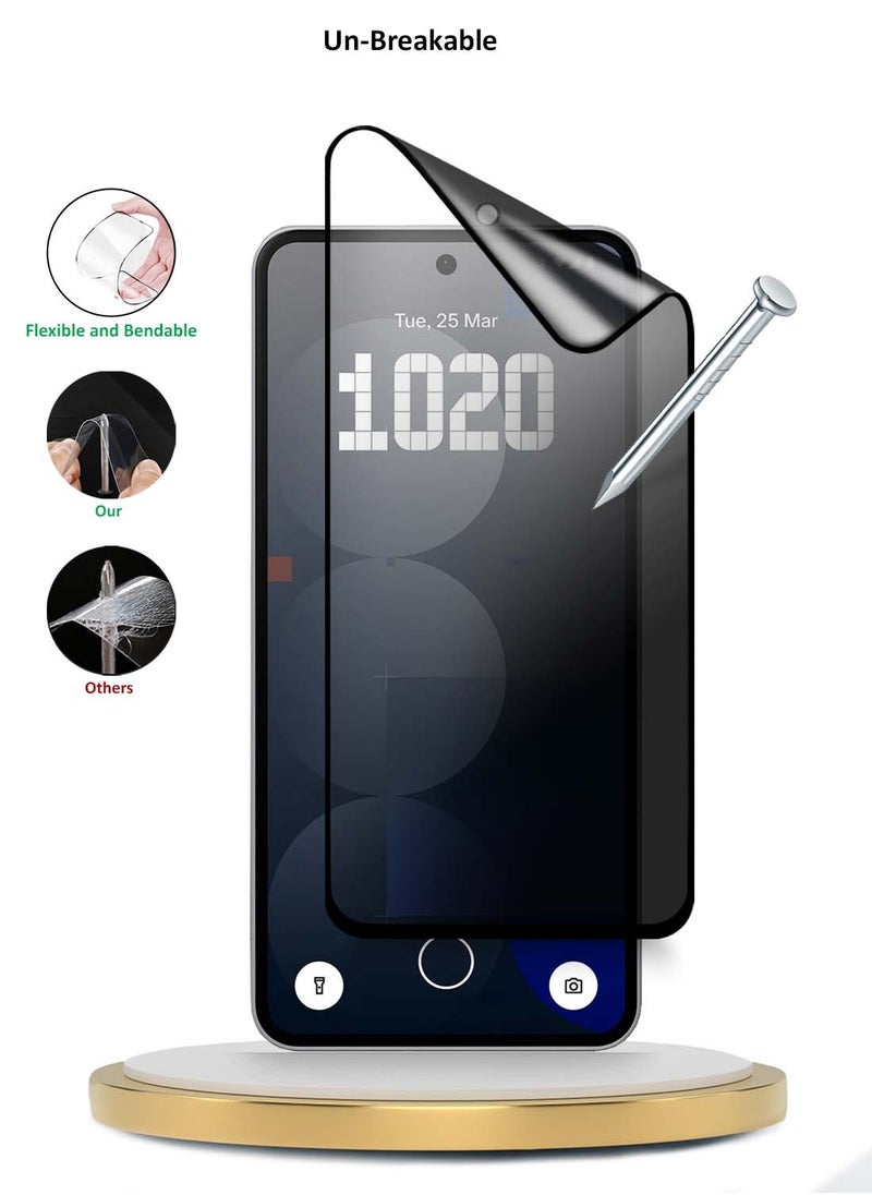 Nothing Phone (3a) 5G / 3a Pro 2025 Premium Nano Ceramic Privacy Full Glue Full Cover Matte Flexible Screen Protector (MSCNMP) - Clear/Black