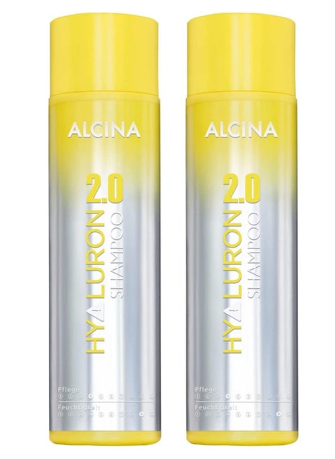 Hyaluron 2.0 Shampoo for Dry Hair with Anti Heat Effect Contains Hyaluronic Acid 250ml x Pack of 2 Made in Germany