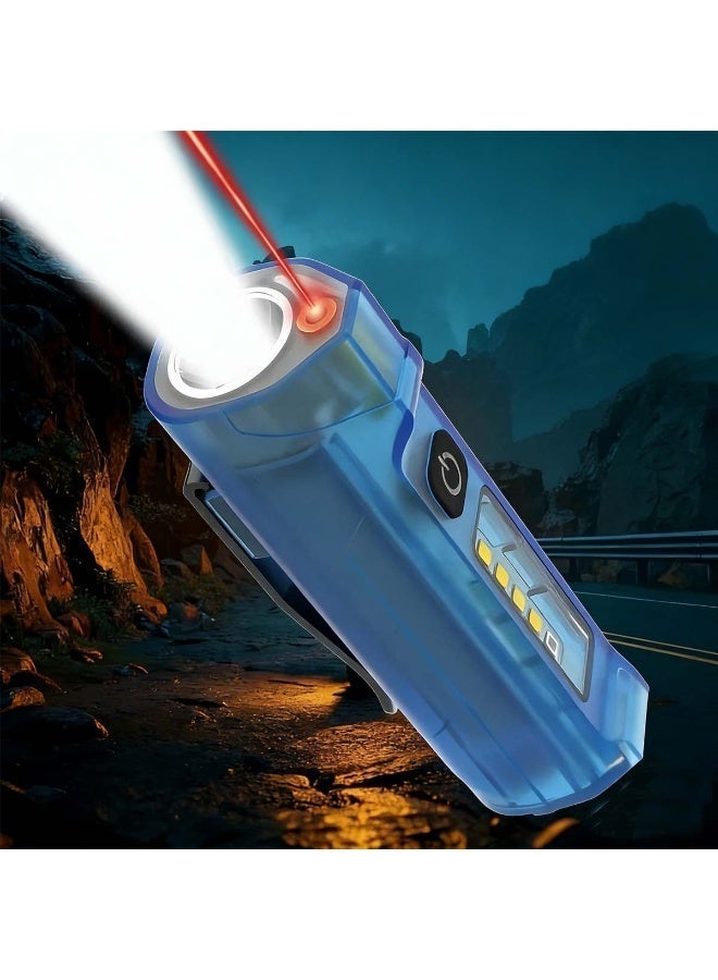 hilimse Multi-Functional Rechargeable Flashlight Ultra-Bright LED, Red Laser, Strong Magnet, Cap Clip - Portable for Outdoor, Camping, Repair - Image 1