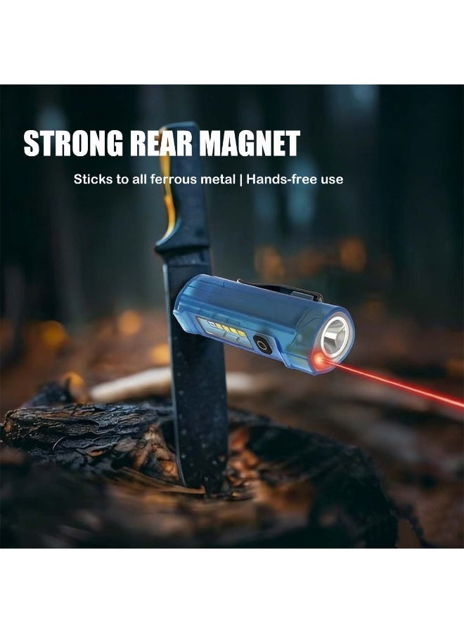 hilimse Rechargeable Flashlight with Red Laser Pointer, Magnetic 3-Mode LED Torch - Image 2