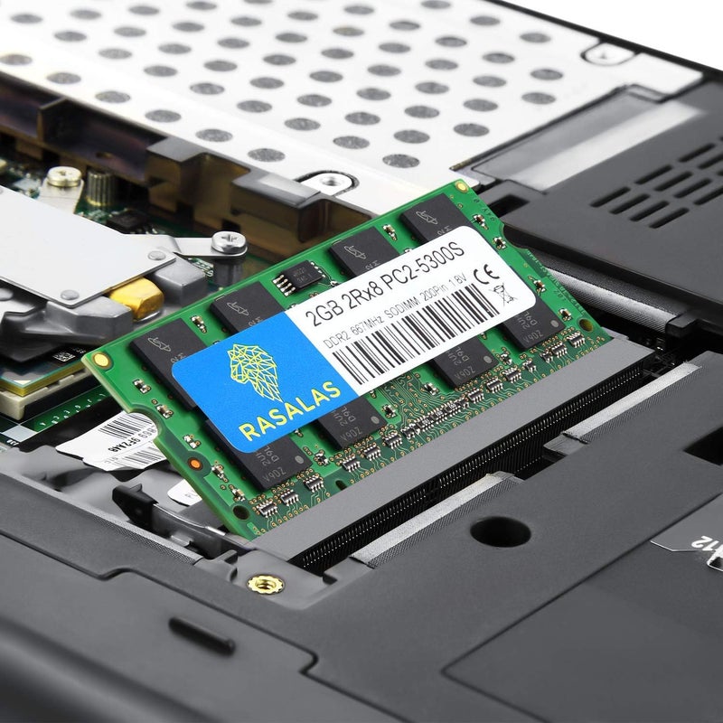 مجموعة ذاكرة رام PC2-5300 DDR2 667 DDR2 سعة 4 جيجابايت (2x2 جيجابايت) DDR2 PC2-5300 DDR2 Sodimm PC2-5300S بجهد 1.8 فولت وCL5 لوحدات الذاكرة لأجهزة الكمبيوتر المحمولة من إنتل وماك وAMD - Image 5