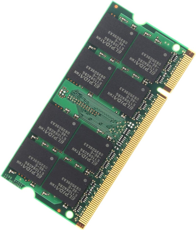 مجموعة ذاكرة رام PC2-5300 DDR2 667 DDR2 سعة 4 جيجابايت (2x2 جيجابايت) DDR2 PC2-5300 DDR2 Sodimm PC2-5300S بجهد 1.8 فولت وCL5 لوحدات الذاكرة لأجهزة الكمبيوتر المحمولة من إنتل وماك وAMD - Image 2