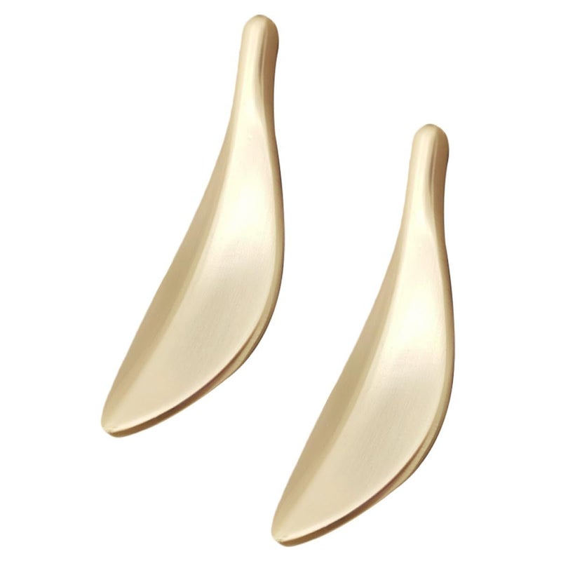 2Pcs Gold Leaf Shaped Cabinet Handles Zinc Alloy Drawer Pulls for Kitchen Wardrobe Bathroom - Image 2