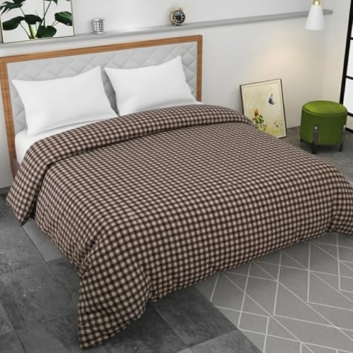 BELVOSTUM 280 TC Luxurious Glace Cotton Duvet Cover/Comforter Cover/AC Quilt Cover King Size/Dohar/90 X100 Inches - (Brown) - Image 1